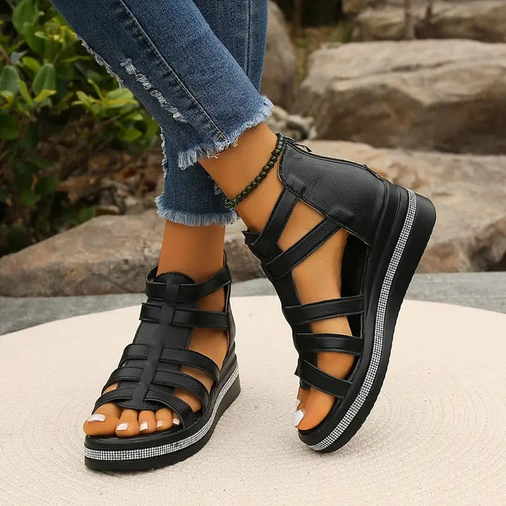 Hannah | Comfort Sandals with Rhinestone Decoration