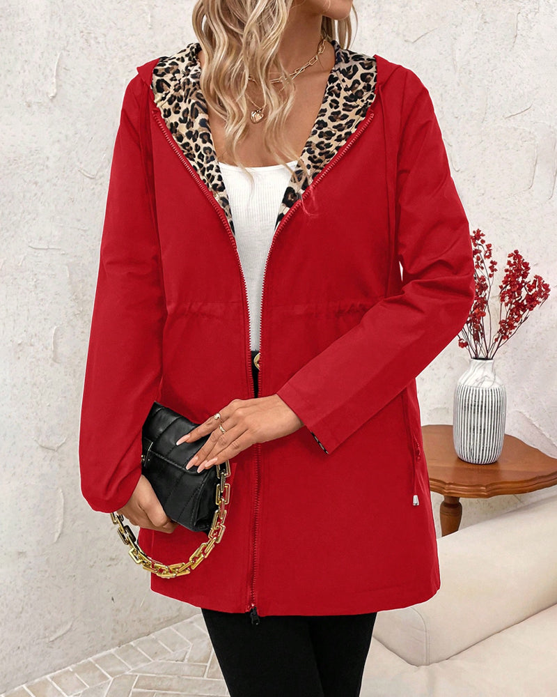 Aleah | Reversible Coat with Leopard Print