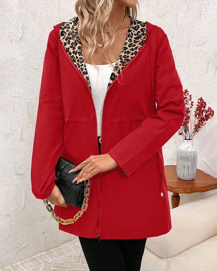 Aleah | Reversible Coat with Leopard Print
