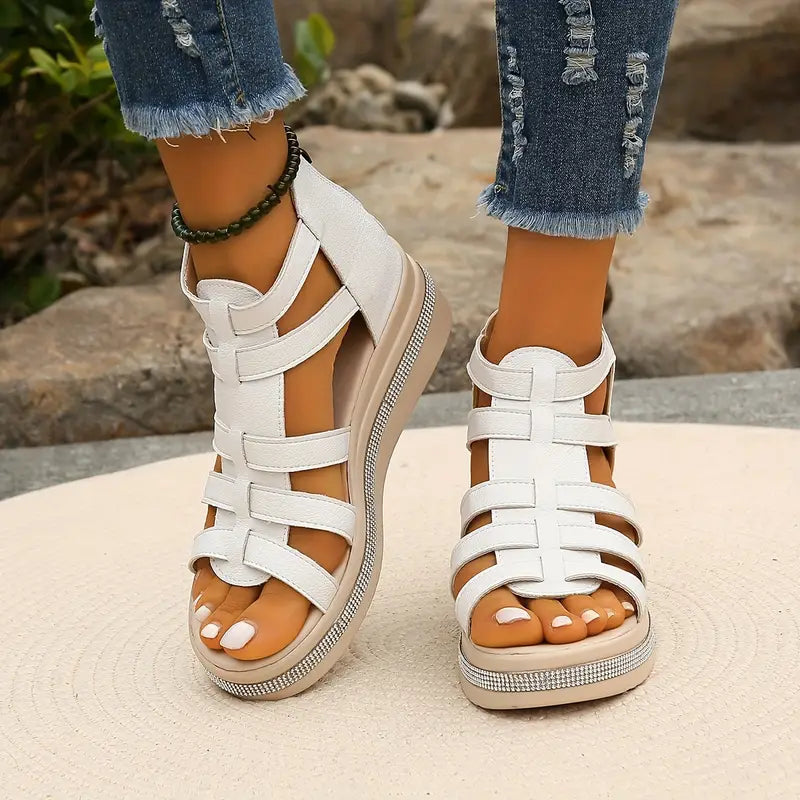 Hannah | Comfort Sandals with Rhinestone Decoration