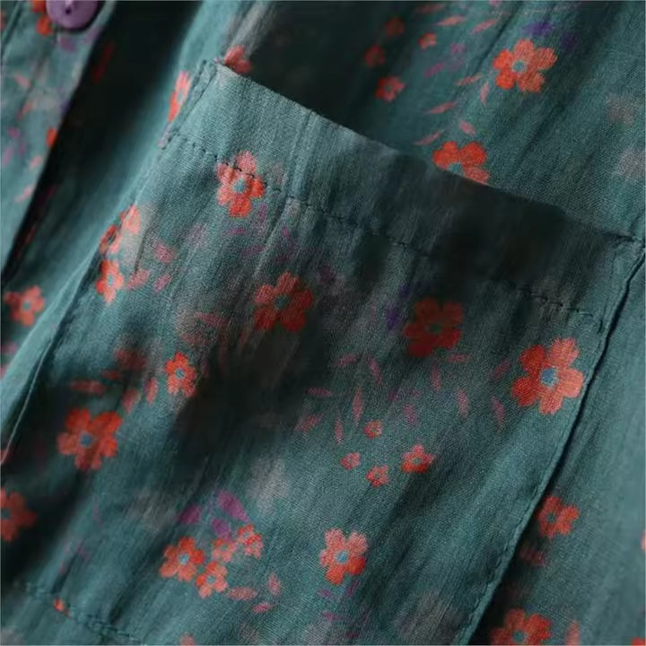 Annette | Floral Half-Placket Shirt
