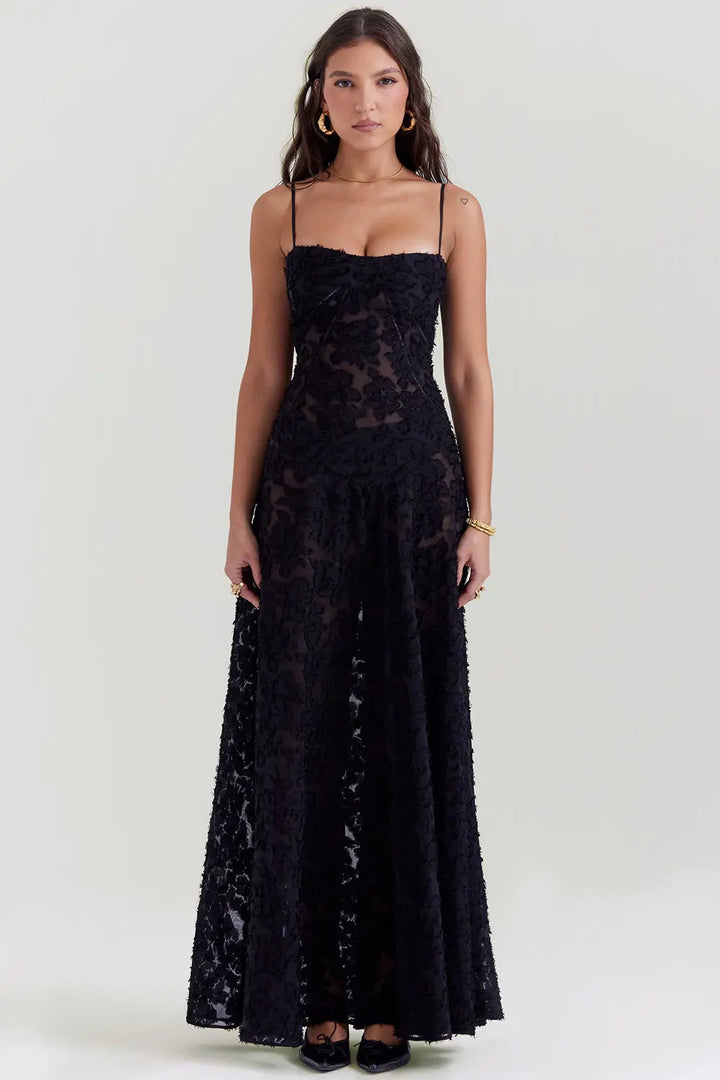 Gretchen | Long Summer Dress with Open Back and Adjustable Straps