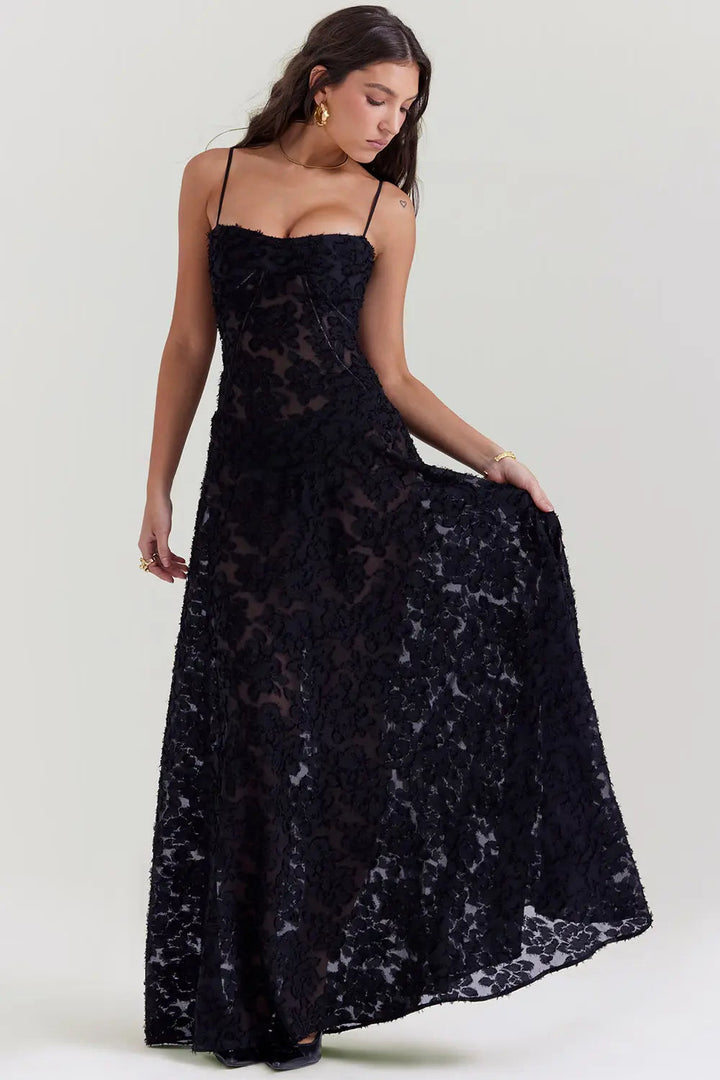 Gretchen | Long Summer Dress with Open Back and Adjustable Straps