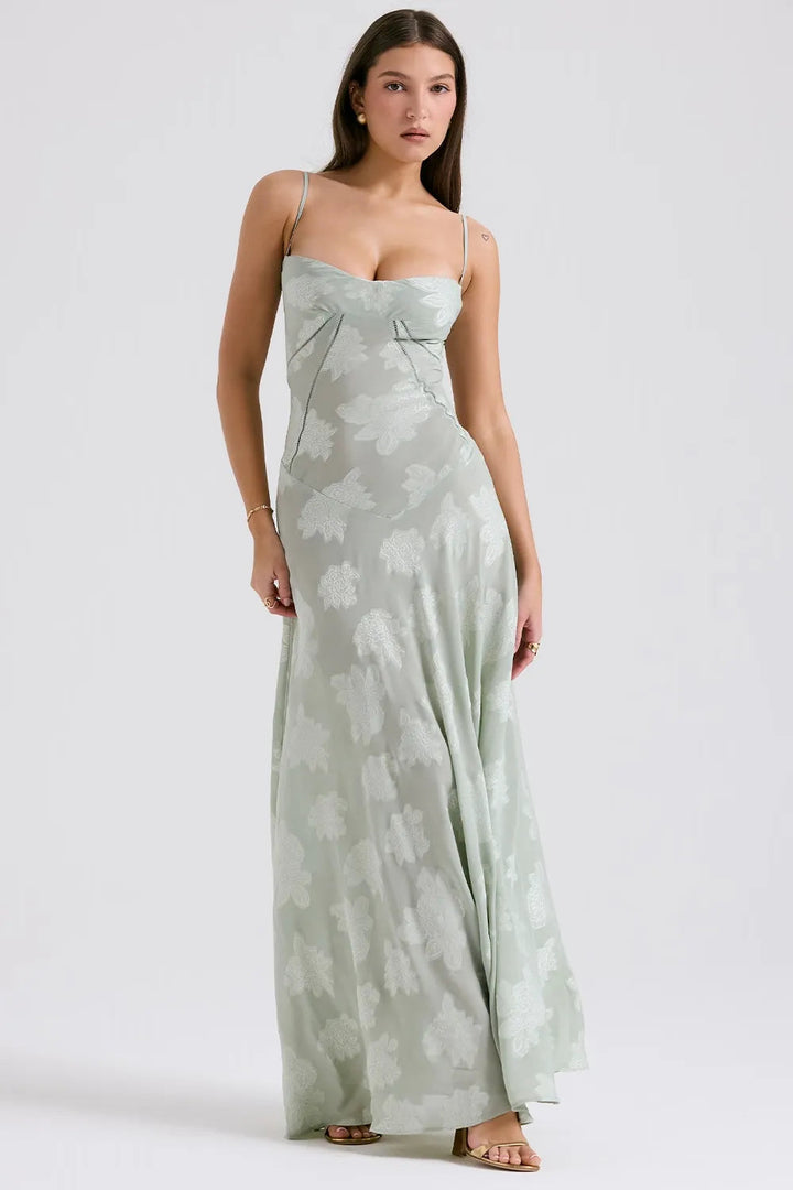Gretchen | Long Summer Dress with Open Back and Adjustable Straps